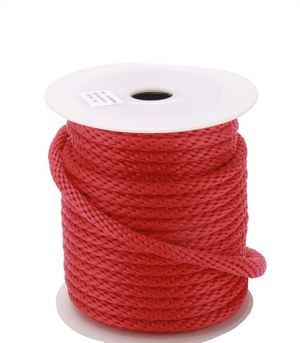 NovelBee 3/8 Inch 100Feet Premium Solid Braid MFP Anchor Line Anchor Rope with Stainless Steel Thimble (Red) in Saudi Arabia