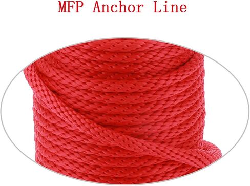 NovelBee 3/8 Inch 100Feet Premium Solid Braid MFP Anchor Line Anchor Rope with Stainless Steel Thimble (Red) in Saudi Arabia