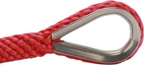 NovelBee 3/8 Inch 100Feet Premium Solid Braid MFP Anchor Line Anchor Rope with Stainless Steel Thimble (Red) in Saudi Arabia