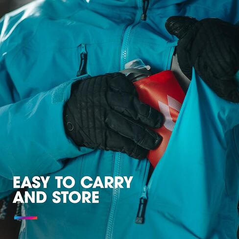 HydraPak Stow (1 لتر، 32 أونصة) - زجاجة مياه قابلة للطي - زجاجة سفر خفيفة الوزن وقابلة للتعبئة، قارورة مرنة للتزلج أو المشي لمسافات طويلة أو الدراجة أو التسلق - أخضر سوترو in Kuwait