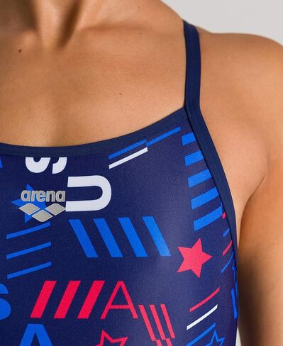 ARENA Women's Blue USA Superfly Back MaxLife One Piece Swimsuit in Saudi Arabia