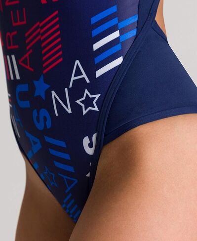 ARENA Women's Blue USA Superfly Back MaxLife One Piece Swimsuit in Saudi Arabia
