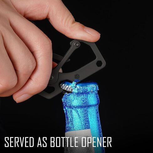 KeyUnity KU06BK Titanium Carabiner Keychain Tool, Bottle Opener with Screw Bit Driver for Everyday Carry in Saudi Arabia