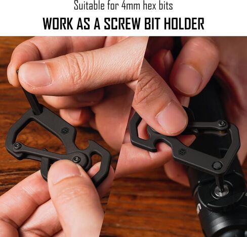 KeyUnity KU06BK Titanium Carabiner Keychain Tool, Bottle Opener with Screw Bit Driver for Everyday Carry in Saudi Arabia