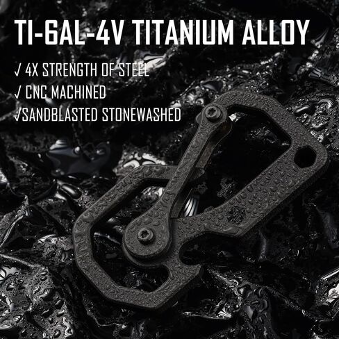 KeyUnity KU06BK Titanium Carabiner Keychain Tool, Bottle Opener with Screw Bit Driver for Everyday Carry in Saudi Arabia