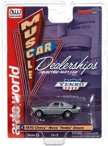 أوتو وورلد ثاندرجيت ينكو 1970 شيفروليه نوفا (فضية) سيارة فتحة HO in Kuwait