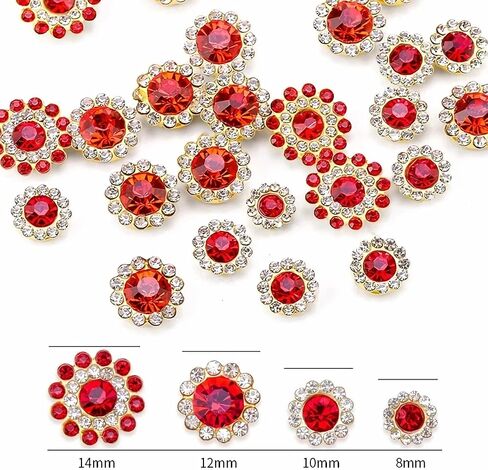 100pcs Sew on Rhinestones Crystals Glass Gems Metal Claw Mixed 8mm 10mm 12mm 14mm Sunflower Garments for Sewing Headband Jewelry Crafts Clothes Shoes Belt Accessories (00 Mixed Color) in Saudi Arabia
