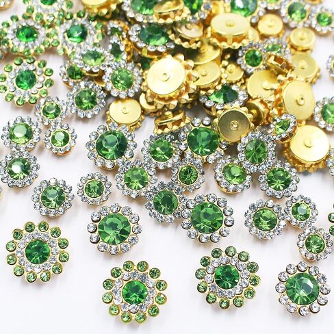 100pcs Sew on Rhinestones Crystals Glass Gems Metal Claw Mixed 8mm 10mm 12mm 14mm Sunflower Garments for Sewing Headband Jewelry Crafts Clothes Shoes Belt Accessories (00 Mixed Color) in Saudi Arabia