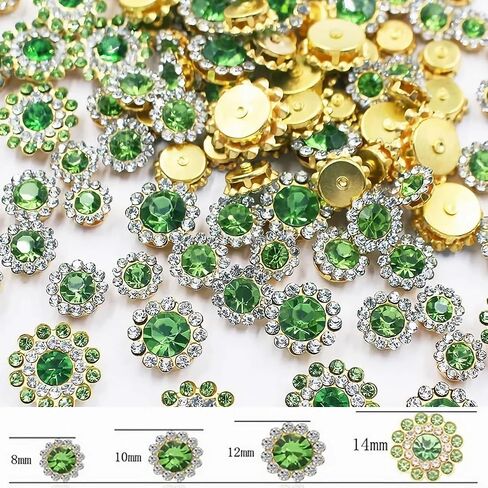 100pcs Sew on Rhinestones Crystals Glass Gems Metal Claw Mixed 8mm 10mm 12mm 14mm Sunflower Garments for Sewing Headband Jewelry Crafts Clothes Shoes Belt Accessories (00 Mixed Color) in Saudi Arabia