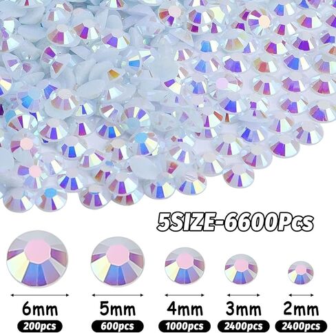 JMUQ 6600pcs Orange Resin Flatback Rhinestone for Crafting, 2mm 3mm 4mm 5mm 6mm Jelly Resin Non Hotfix Rhinestones for Tumblers, Mugs, Bottles, Makeup, Nail Art, Loose Bling Glitter Gem Stone in Saudi Arabia