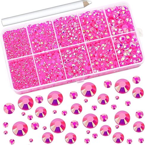 JMUQ 6600pcs Orange Resin Flatback Rhinestone for Crafting, 2mm 3mm 4mm 5mm 6mm Jelly Resin Non Hotfix Rhinestones for Tumblers, Mugs, Bottles, Makeup, Nail Art, Loose Bling Glitter Gem Stone in Saudi Arabia