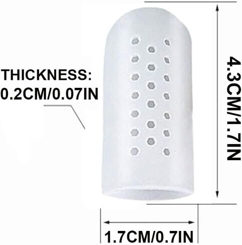 10 Pcs Gel Finger Cots with Air Holes, Finger Protector Support Finger Sleeves Gel Finger Protectors Finger Covers Protection for Writing, Abrasion and Pain Prevention Finger Cracking - Skin Tone in Kuwait