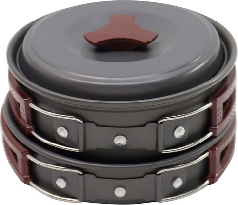 مجموعة أدوات الطبخ من VINQLIQ® للتخييم وإشعال النار، مجموعة معدات الطبخ للمطبخ، خفيفة الوزن، ومتينة، أوعية وعاء، معدات الظهر للاستخدام في الهواء الطلق، وحقائب الظهر، والمشي لمسافات طويلة، والنزهة (10 قطع) in Kuwait