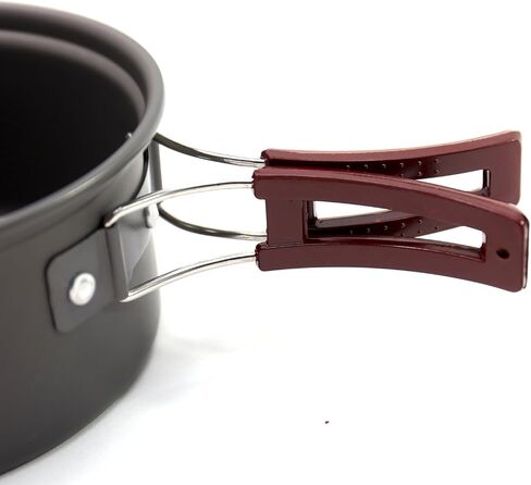 مجموعة أدوات الطبخ من VINQLIQ® للتخييم وإشعال النار، مجموعة معدات الطبخ للمطبخ، خفيفة الوزن، ومتينة، أوعية وعاء، معدات الظهر للاستخدام في الهواء الطلق، وحقائب الظهر، والمشي لمسافات طويلة، والنزهة (10 قطع) in Kuwait