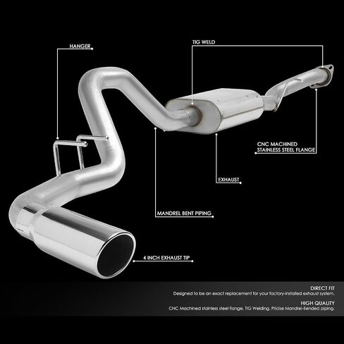 DNA Motoring CBE-CS99-V6V8-3DR Stainless Steel Catback Exhaust System in Saudi Arabia
