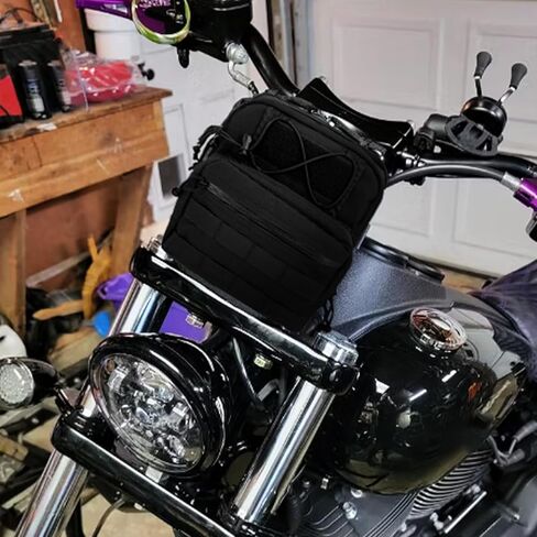 YHMTIVTU حقائب المقود العالمية للدراجات النارية حقيبة الشوكة الأمامية حقيبة مقبض الدراجة حقيبة المقود T-Bar حقيبة أداة الحقيبة حقيبة تخزين صندوق السيارة مناسبة لـ Harley Dyna Street Bob FXBB Softail Sportster Cruiser in Kuwait