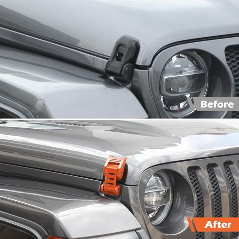 RT-TCZ for Wrangler Hood Latches Catch Kit Compatible with Jeep Wrangler JK JL Gladiator JT Orange Exterior Accessories 2pcs (3-Stripes) in Saudi Arabia