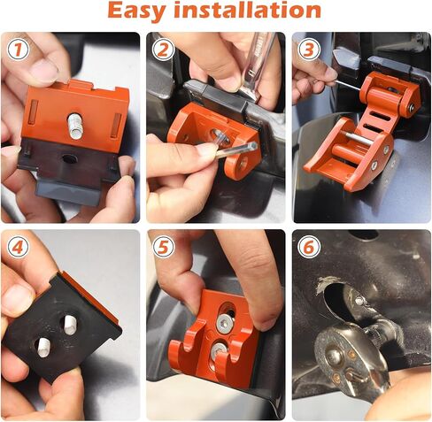 RT-TCZ for Wrangler Hood Latches Catch Kit Compatible with Jeep Wrangler JK JL Gladiator JT Orange Exterior Accessories 2pcs (3-Stripes) in Saudi Arabia