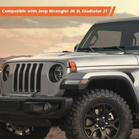 RT-TCZ for Wrangler Hood Latches Catch Kit Compatible with Jeep Wrangler JK JL Gladiator JT Orange Exterior Accessories 2pcs (3-Stripes) in Saudi Arabia