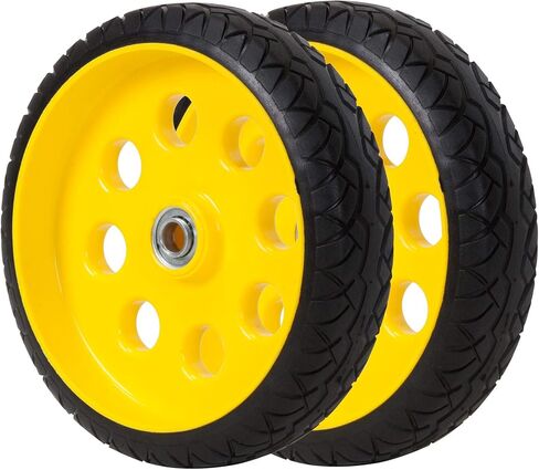 COSCO 12099FFY2E 10 Inch Low Profile Replacement Hand Trucks, Flat-Free, (Yellow, 2 Pack) Wheels in Saudi Arabia