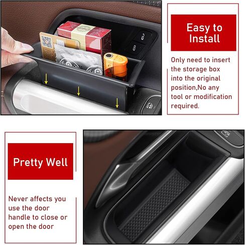 TTCR-II Door Organizer Tray Compatible with Mercedes Benz GLB X247 and EQB X243, 2 Pcs Door Handle Pocket Storage Box Insert for 2020-2024 GLB 200 GLB 250 and 2022-2024 EQB 250 EQB 300 in Saudi Arabia