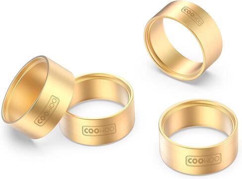 COOWOO Brass RC Wheel Rings, Internal Clamp Beadlock Rings Upgrade Parts for 1/24 SCX24 or 1/18 TRX-4M RC Crawler Cars with 1.0" Wheels, Set of 4, Golden in Kuwait