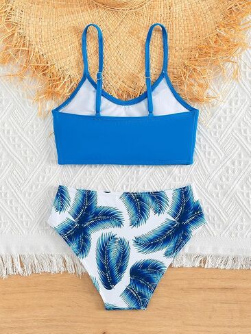 OYOANGLE Girls' 2 Piece Print Swimsuit Sleeveless Bikini Set Summer Swimwear Bathing Suit in Saudi Arabia