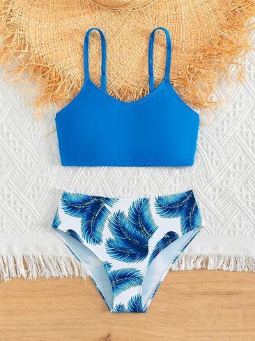 OYOANGLE Girls' 2 Piece Print Swimsuit Sleeveless Bikini Set Summer Swimwear Bathing Suit in Saudi Arabia