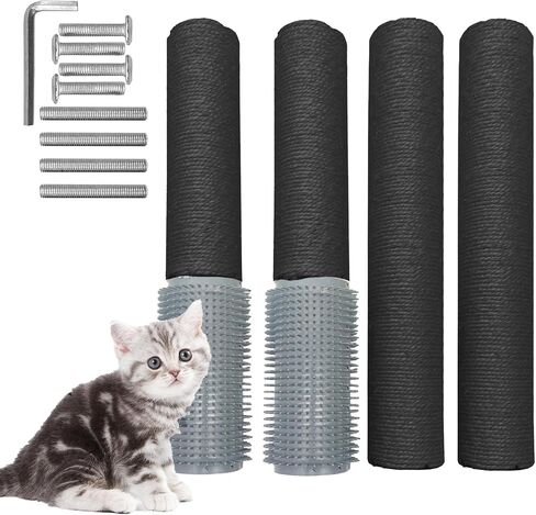 Fhiny 2PCS Cat Scratching Post Replacement 15" Natural Jute Spare Extension Scratch Post for Cats Tree DIY Craft Refill Pole Parts Hemp Rope Scratcher Climbing Perch in Saudi Arabia