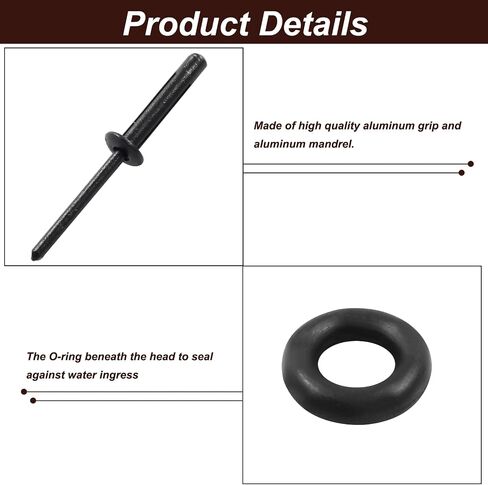 Litoexpe 3/16 x 1 Inch Tri Grip Rivets 50PCS, Tri-fold Marine Decorative Pop Rivets with Waterproof O Rings, Tri-Grip Rivets for Boat Canoe, Aluminum Blind Rivets Tri Grip Boat Kayak Rivets in Saudi Arabia