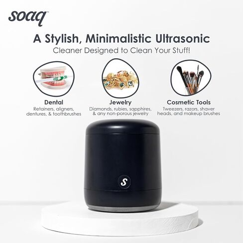 Soaq Ultrasonic Cleaner for Jewelry, Rings, Retainers, Aligners, Dental Appliances and More! (Slate Grey) in Saudi Arabia