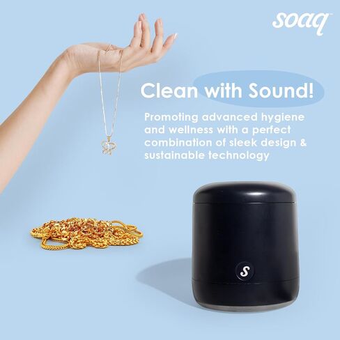 Soaq Ultrasonic Cleaner for Jewelry, Rings, Retainers, Aligners, Dental Appliances and More! (Slate Grey) in Saudi Arabia