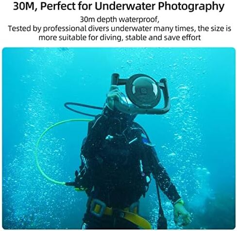 TELESIN 6''Dome Port Camera Lens غطاء شفاف لـ GoPro Hero 7 Black، Hero 6 Hero 5 Black Hero 2018، مع غطاء مبيت مقاوم للماء مسدس الزناد قبضة اليد العائمة، ملحقات الغوص تحت الماء in Kuwait