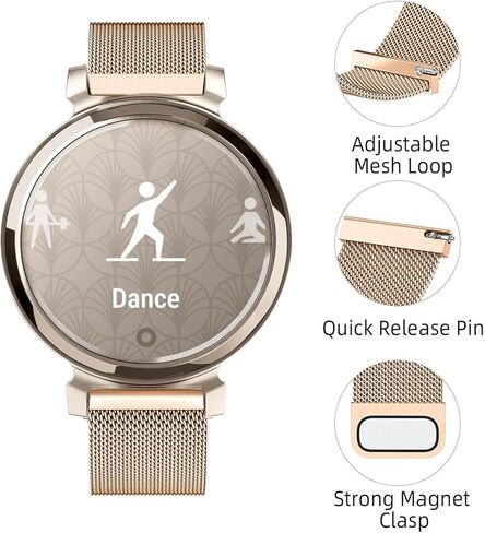 عصابات ساعة معدنية شبكية لفرقة Garmin Lily 2. سوار من الفولاذ المقاوم للصدأ متوافق مع Garmin Lily 2 للنساء فقط in Kuwait