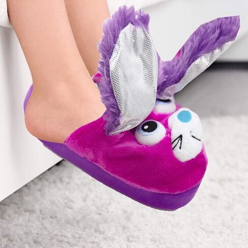 Stompeez Bunny Slippers With Personality! Purple / Pink, Large Size 2.5-6 in Saudi Arabia