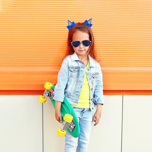 1 Pair Blue Dog Ears Hair Clips 2.5in Kids Hair Bow Barrettes Glitter Halloween Costume Accessories Toddler Girls Birthday Party Supplies Blue Y Gift in Saudi Arabia