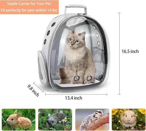 CUTENNIOU Small Pet Carrier Backpack Rabbit Carrier with Harness Vest Stretchy Elastic Leash Large Breathable Pet Carrier Airline Approved for Bunny Guinea Pig Ferret Hedgehog Kitten Travel Walking in Saudi Arabia