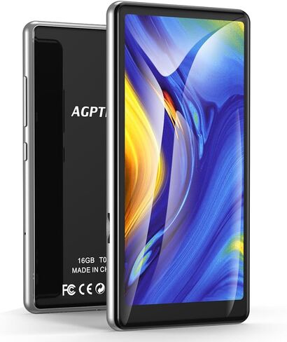 مشغل MP3 AGPTEK مقاس 5 بوصة مع بلوتوث وواي فاي، شاشة لمس كاملة 16 جيجابايت مشغل MP4 مع سبوتيفي، تطبيقات مع مكبر صوت، راديو FM، سعة تصل إلى 128 جيجابايت in Kuwait