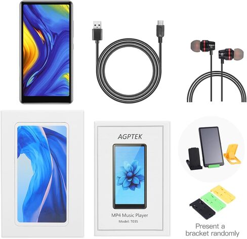 مشغل MP3 AGPTEK مقاس 5 بوصة مع بلوتوث وواي فاي، شاشة لمس كاملة 16 جيجابايت مشغل MP4 مع سبوتيفي، تطبيقات مع مكبر صوت، راديو FM، سعة تصل إلى 128 جيجابايت in Kuwait