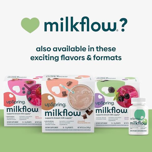 مزيج مشروب مكمل للرضاعة الطبيعية من UpSpring Milkflow مع المورينغا والشوك المبارك، بدون حلبة | بلاك بيري نكهة الليمون | مكمل للرضاعة لتعزيز إمدادات حليب الثدي الصحي | 2 حزمة in Kuwait