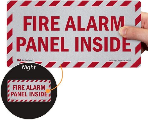 SmartSign "Fire Alarm Panel Inside" Label | 5" x 10" 3M Engineer Grade Reflective in Saudi Arabia
