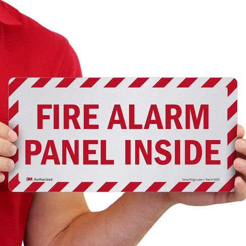 SmartSign "Fire Alarm Panel Inside" Label | 5" x 10" 3M Engineer Grade Reflective in Saudi Arabia