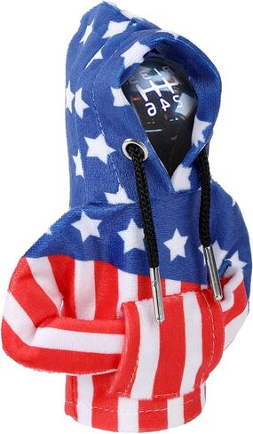 DECYOOL Gear Shift Hoodie، هوديي غطاء ناقل حركة السيارة، هوديي مقبض ناقل الحركة للسيارة، سترة مضحكة بغطاء رأس لتغيير التروس، الملحقات الداخلية للسيارات (لون العلم الأمريكي) in Kuwait
