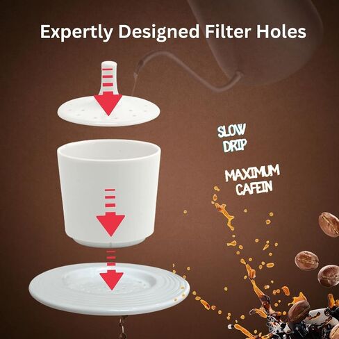 Phin Filter, vietnamese coffee dripper, White Porcelain coffee maker, coffee press For Single Cup Or Press 6oz, Luxury And Safe Single Serve Coffee Maker For Cafe Lovers in Saudi Arabia