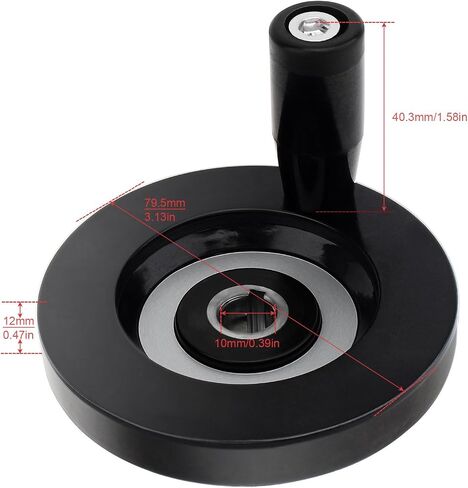 CLAHJQX 0.4 x 3.15 inch Round Hand Wheels with Removable Hand Crank Handle for Milling Machine Tool in Saudi Arabia