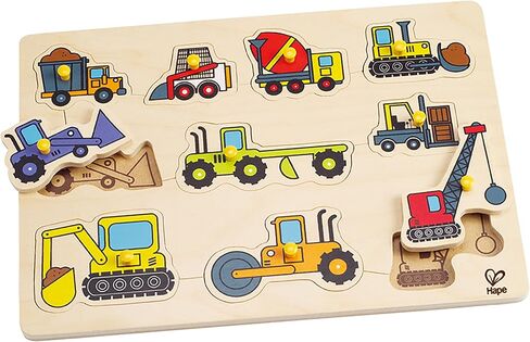 Hape Construction Site Kid's Wooden Toddler Peg Puzzle in Saudi Arabia