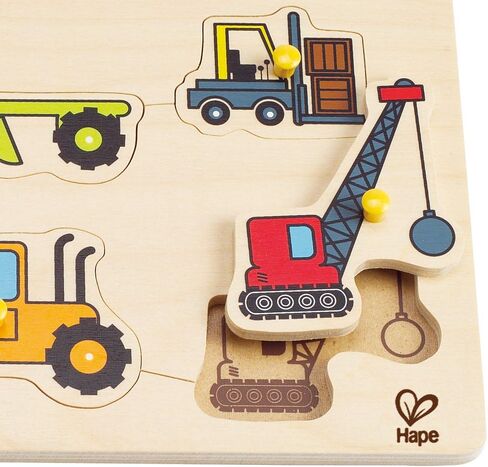 Hape Construction Site Kid's Wooden Toddler Peg Puzzle in Saudi Arabia