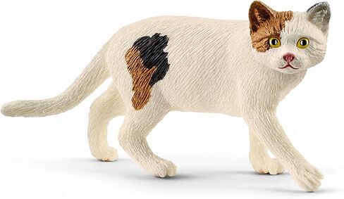 Schleich Farm World, Realistic Cat Animal Toys for Kids, American Shorthair Cat Toy, Brown and White, Ages 3+ in Saudi Arabia