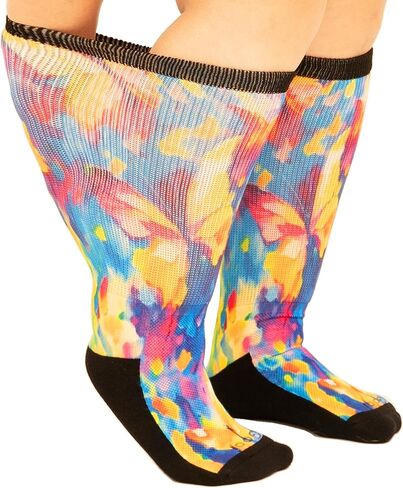 جوارب Gooi واسعة جدًا لمرضى السكري للأقدام المتورمة، جوارب ملونة لمرضى السكري للنساء مقاس كبير 13-15 10-13 9-13، تدفئة الساق واسعة، حرارية، كبيرة وطويلة، ناعمة قابلة للتمدد، وذمة السمنة، الاعتلال العصبي in Kuwait