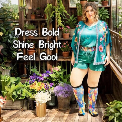 جوارب Gooi واسعة جدًا لمرضى السكري للأقدام المتورمة، جوارب ملونة لمرضى السكري للنساء مقاس كبير 13-15 10-13 9-13، تدفئة الساق واسعة، حرارية، كبيرة وطويلة، ناعمة قابلة للتمدد، وذمة السمنة، الاعتلال العصبي in Kuwait